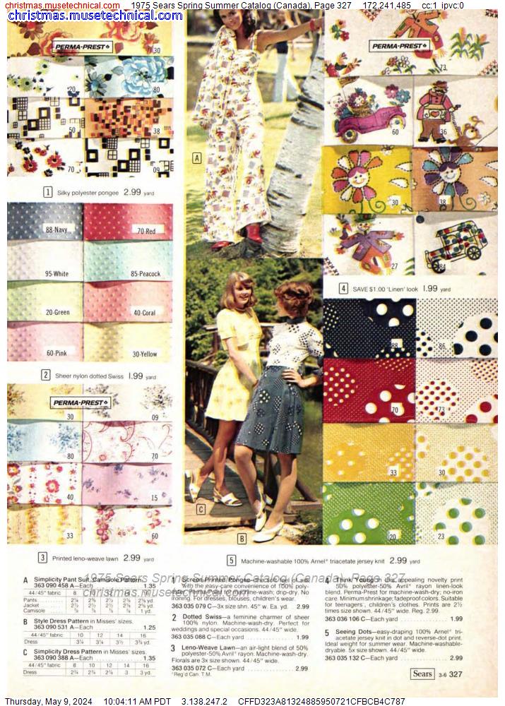 1975 Sears Spring Summer Catalog (Canada), Page 327