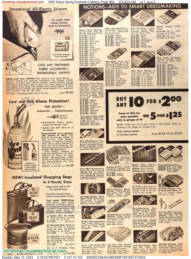 1955 Sears Spring Summer Catalog, Page 560