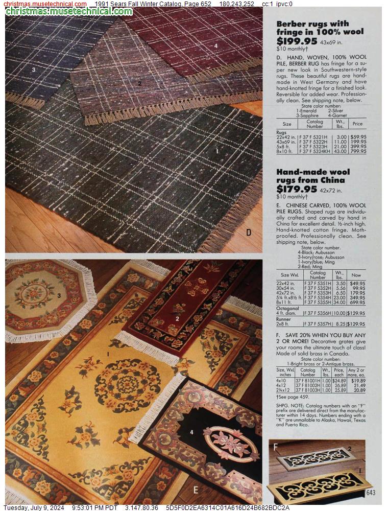 1991 Sears Fall Winter Catalog, Page 652