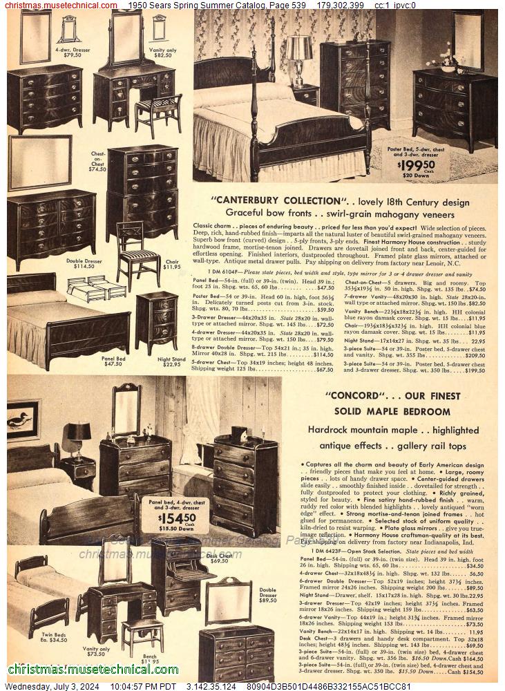 1950 Sears Spring Summer Catalog, Page 539