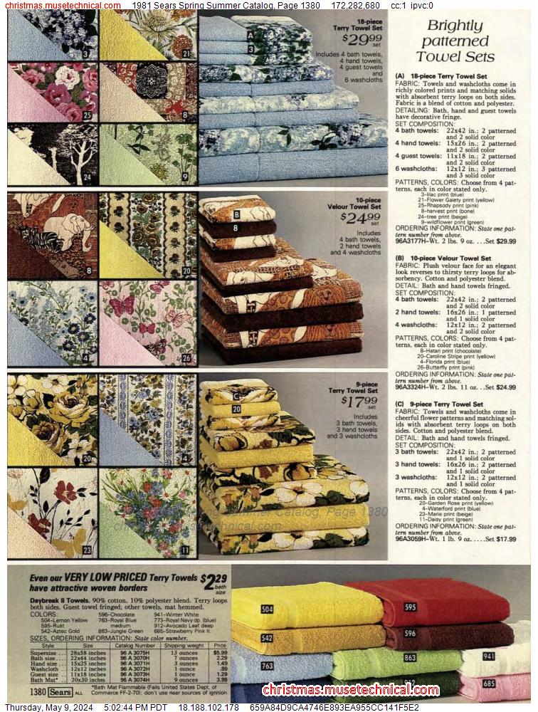 1981 Sears Spring Summer Catalog, Page 1380