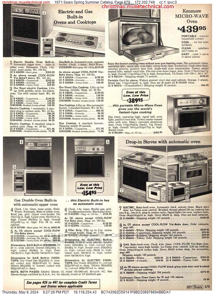 1971 Sears Spring Summer Catalog, Page 679