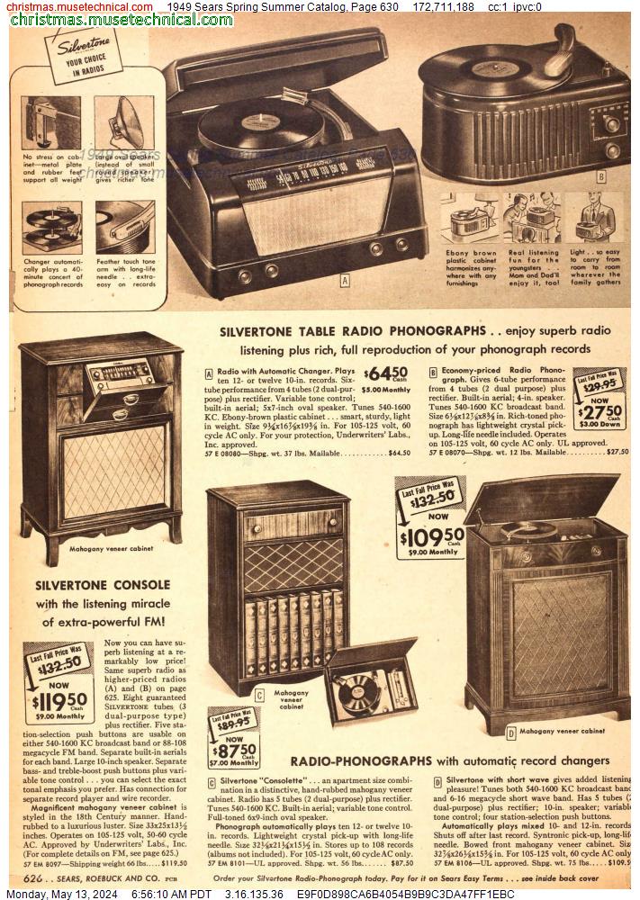 1949 Sears Spring Summer Catalog, Page 630