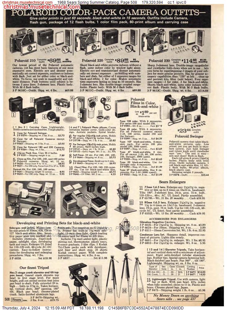 1968 Sears Spring Summer Catalog, Page 508