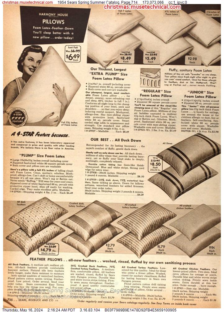 1954 Sears Spring Summer Catalog, Page 714