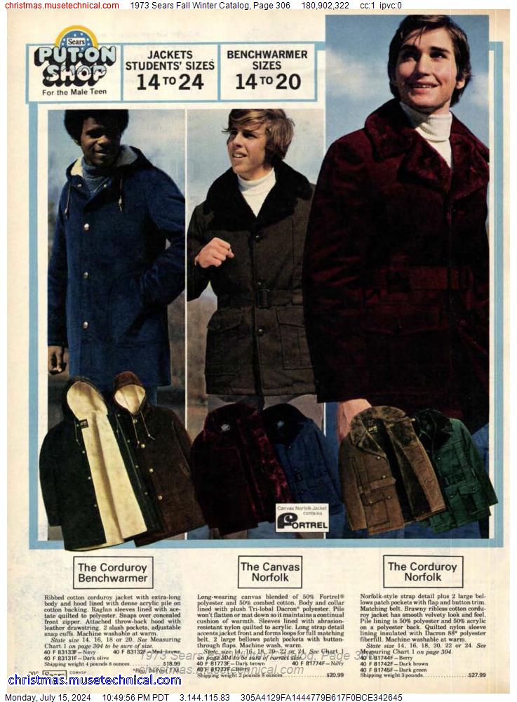 1973 Sears Fall Winter Catalog, Page 306