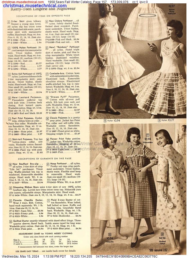 1958 Sears Fall Winter Catalog, Page 157