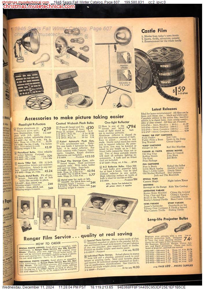 1946 Sears Fall Winter Catalog, Page 607