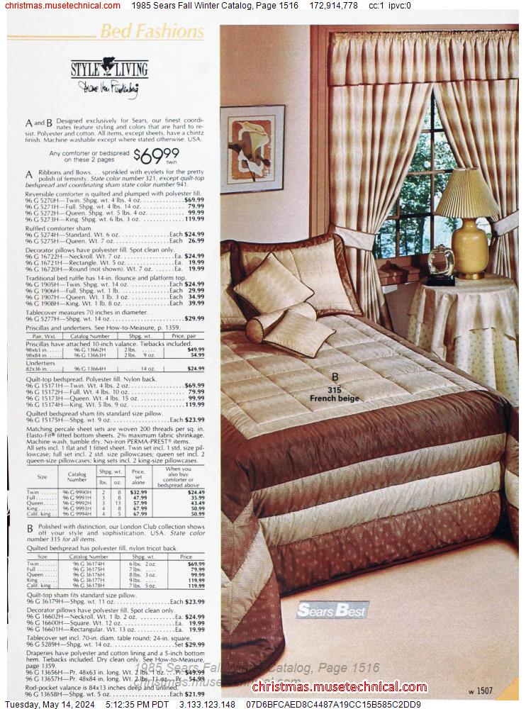 1985 Sears Fall Winter Catalog, Page 1516