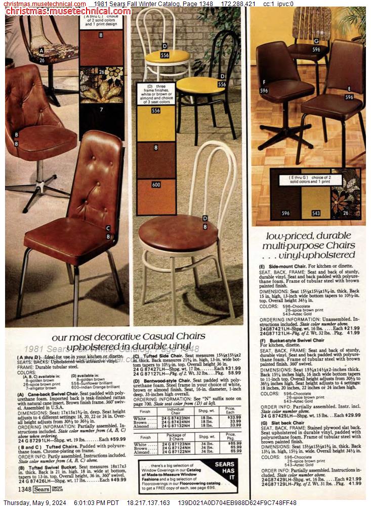 1981 Sears Fall Winter Catalog, Page 1348