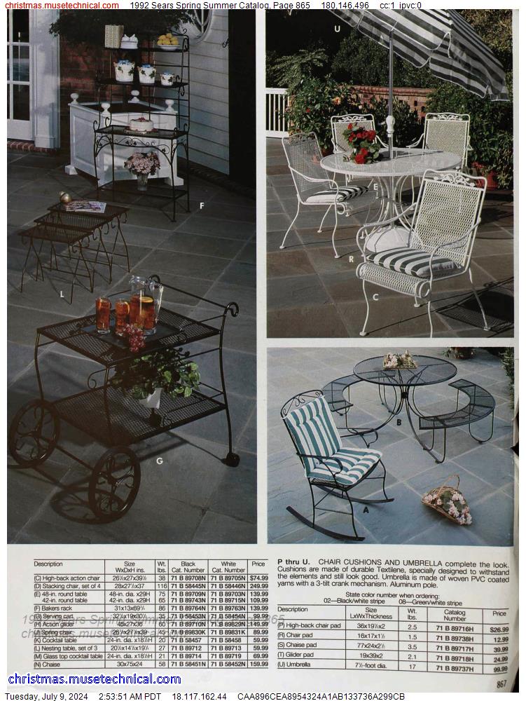 1992 Sears Spring Summer Catalog, Page 865
