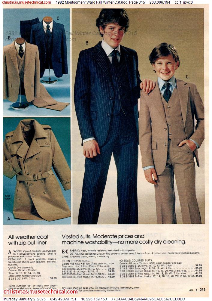 1982 Montgomery Ward Fall Winter Catalog, Page 315