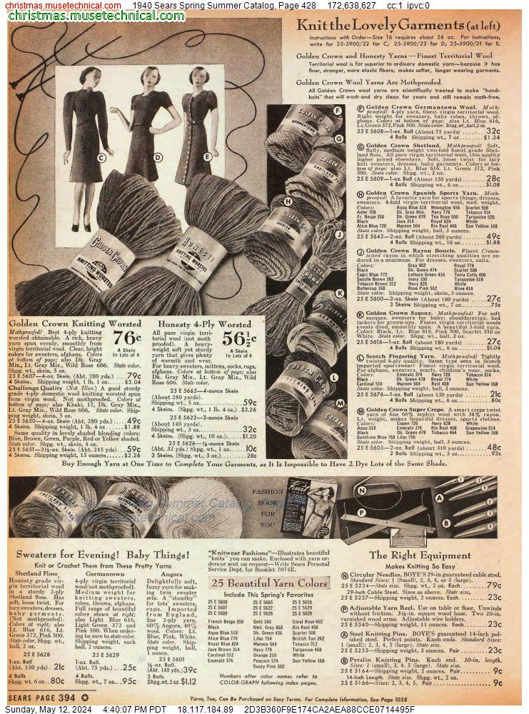 1940 Sears Spring Summer Catalog, Page 428