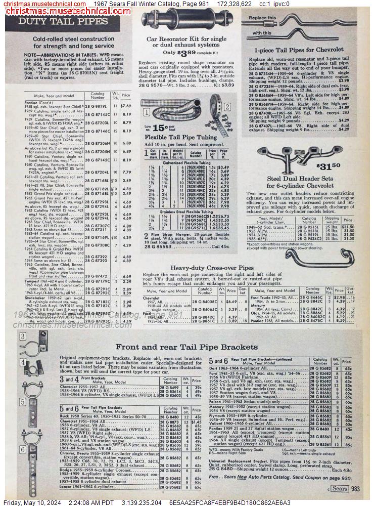 1967 Sears Fall Winter Catalog, Page 981