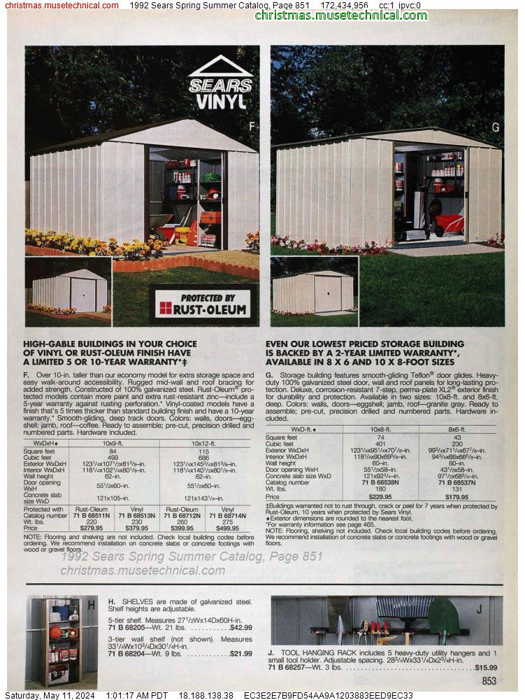 1992 Sears Spring Summer Catalog, Page 851