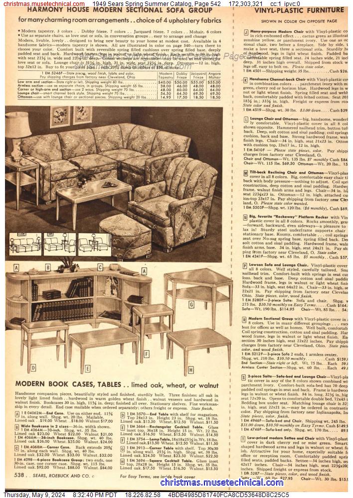 1949 Sears Spring Summer Catalog, Page 542
