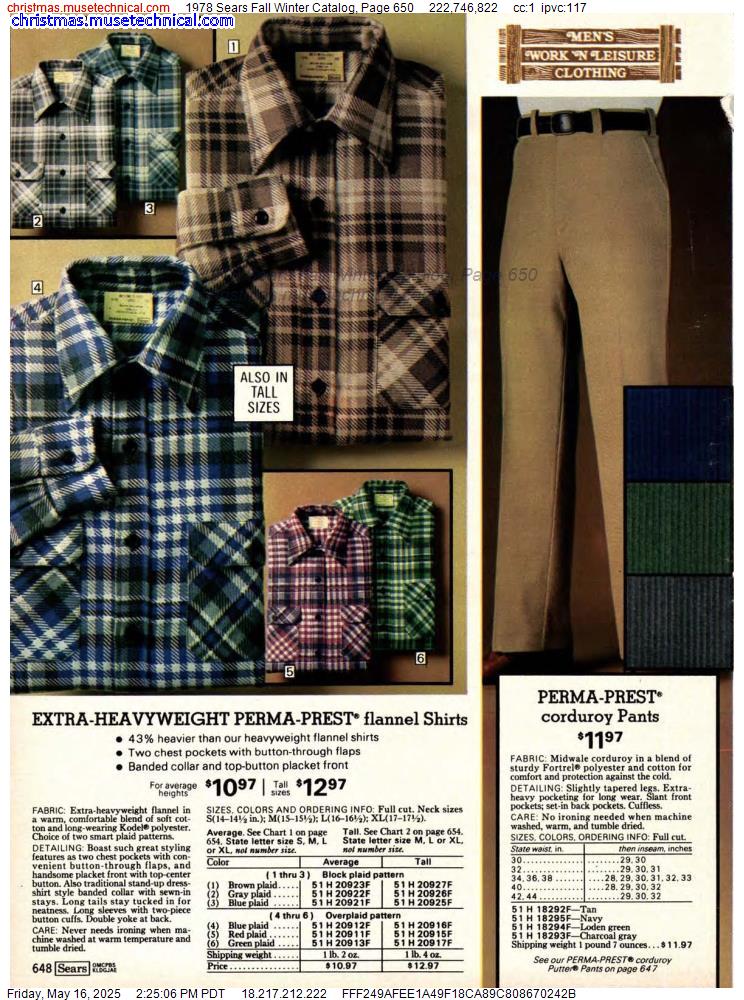 1978 Sears Fall Winter Catalog, Page 650