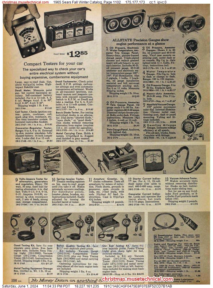 1965 Sears Fall Winter Catalog, Page 1102