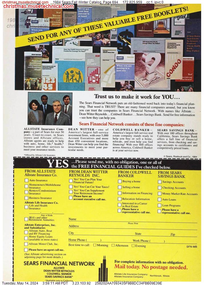 1984 Sears Fall Winter Catalog, Page 694