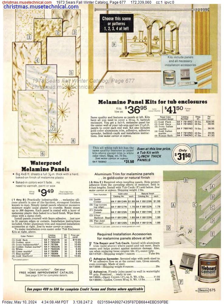 1973 Sears Fall Winter Catalog, Page 677