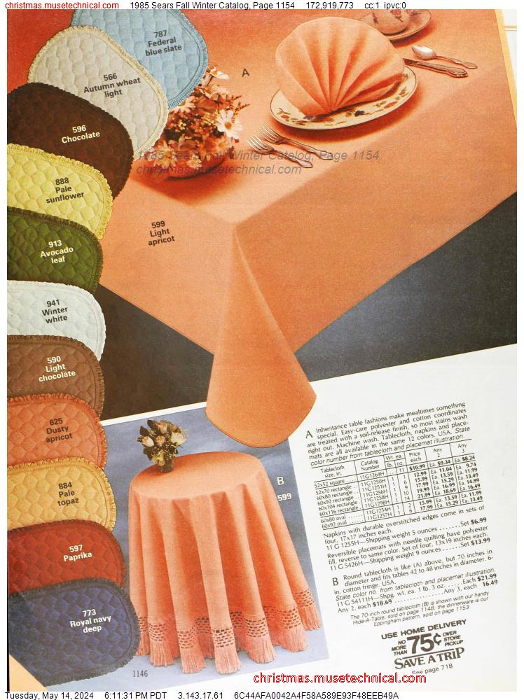 1985 Sears Fall Winter Catalog, Page 1154
