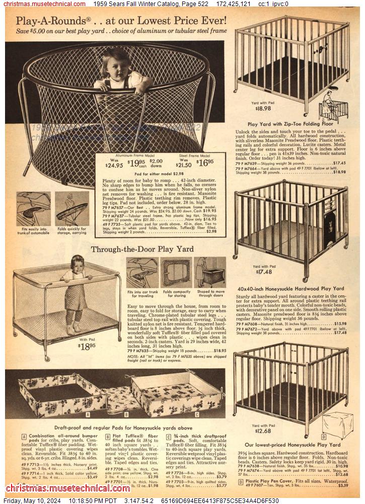 1959 Sears Fall Winter Catalog, Page 522