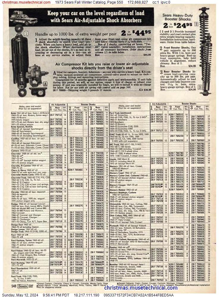 1973 Sears Fall Winter Catalog, Page 550