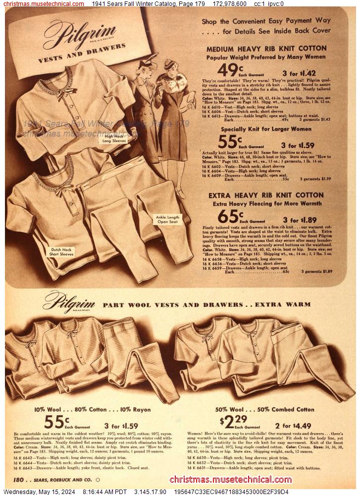 1941 Sears Fall Winter Catalog, Page 179
