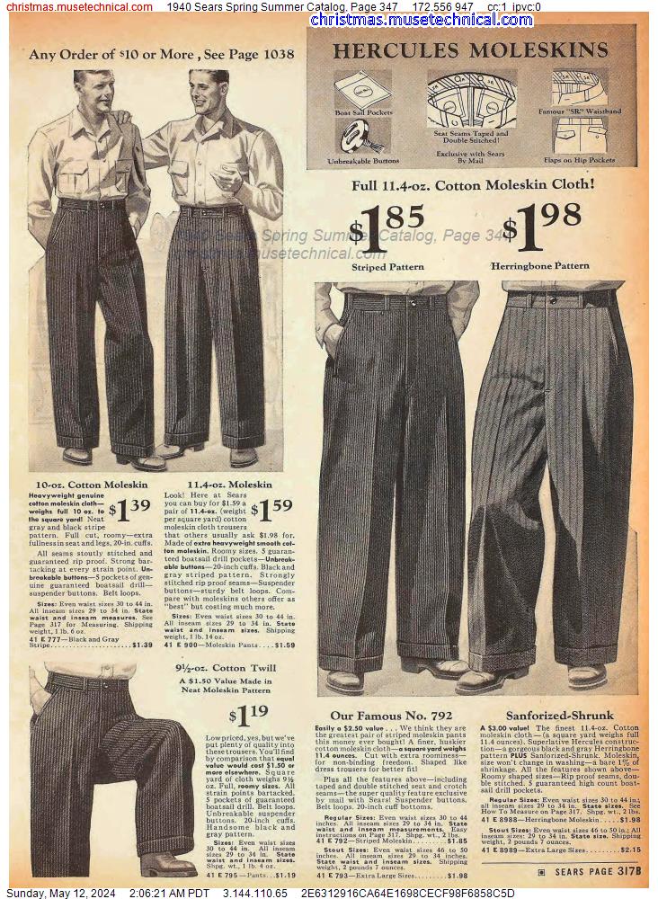 1940 Sears Spring Summer Catalog, Page 347