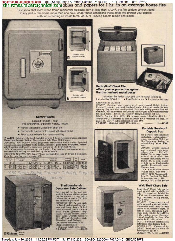 1980 Sears Spring Summer Catalog, Page 1192