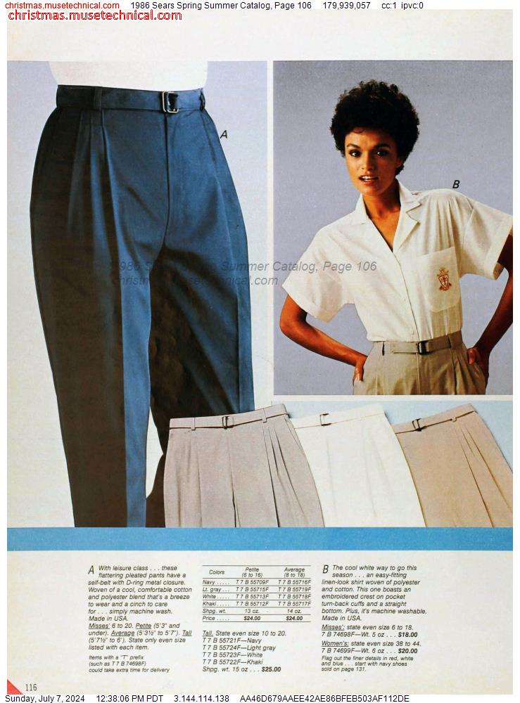 1986 Sears Spring Summer Catalog, Page 106