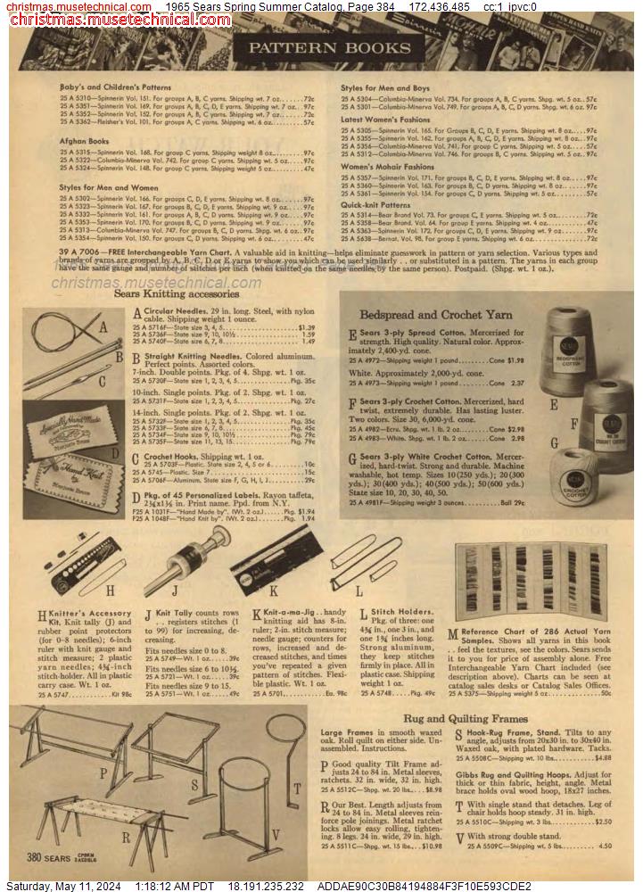 1965 Sears Spring Summer Catalog, Page 384