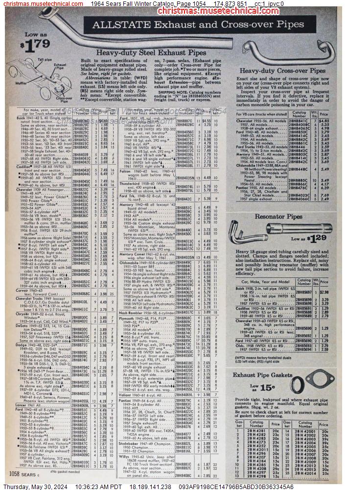 1964 Sears Fall Winter Catalog, Page 1054