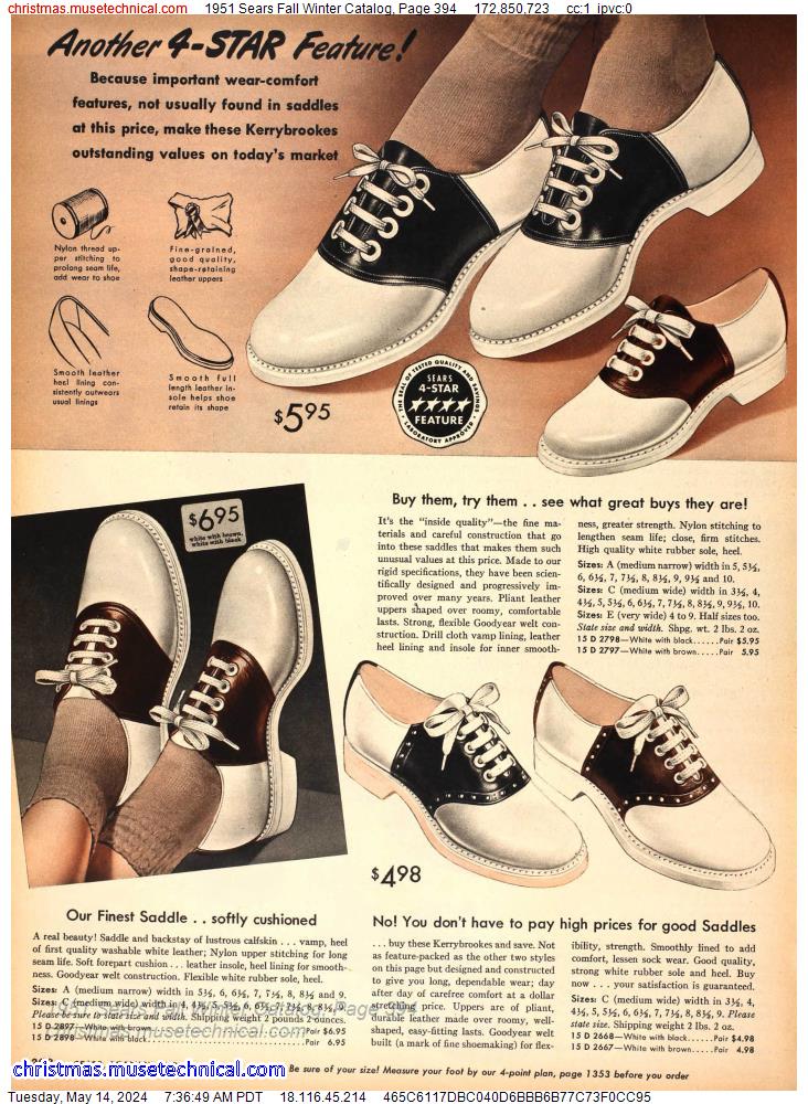 1951 Sears Fall Winter Catalog, Page 394