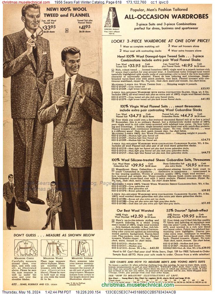 1956 Sears Fall Winter Catalog, Page 618
