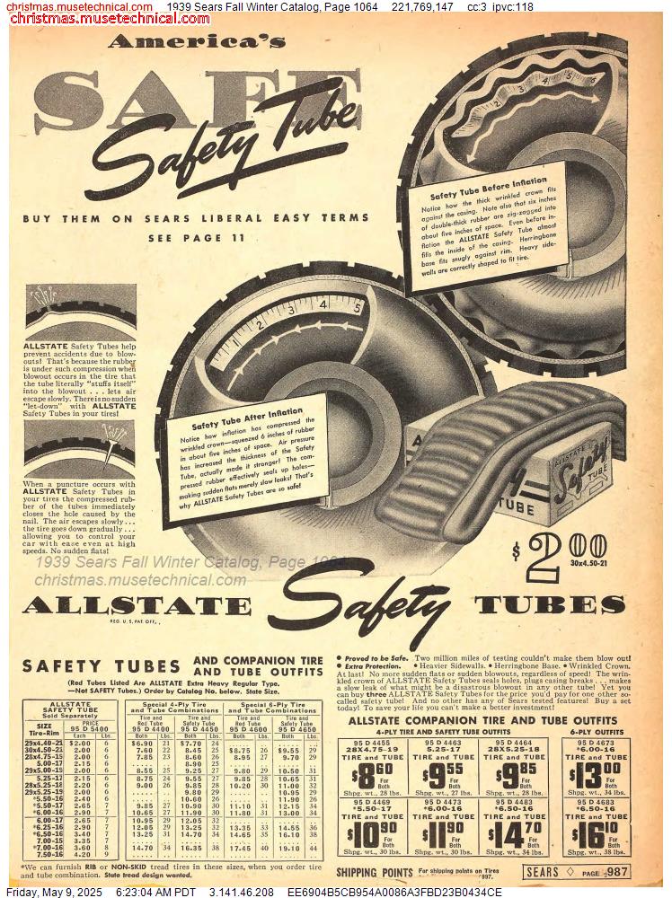 1939 Sears Fall Winter Catalog, Page 1064