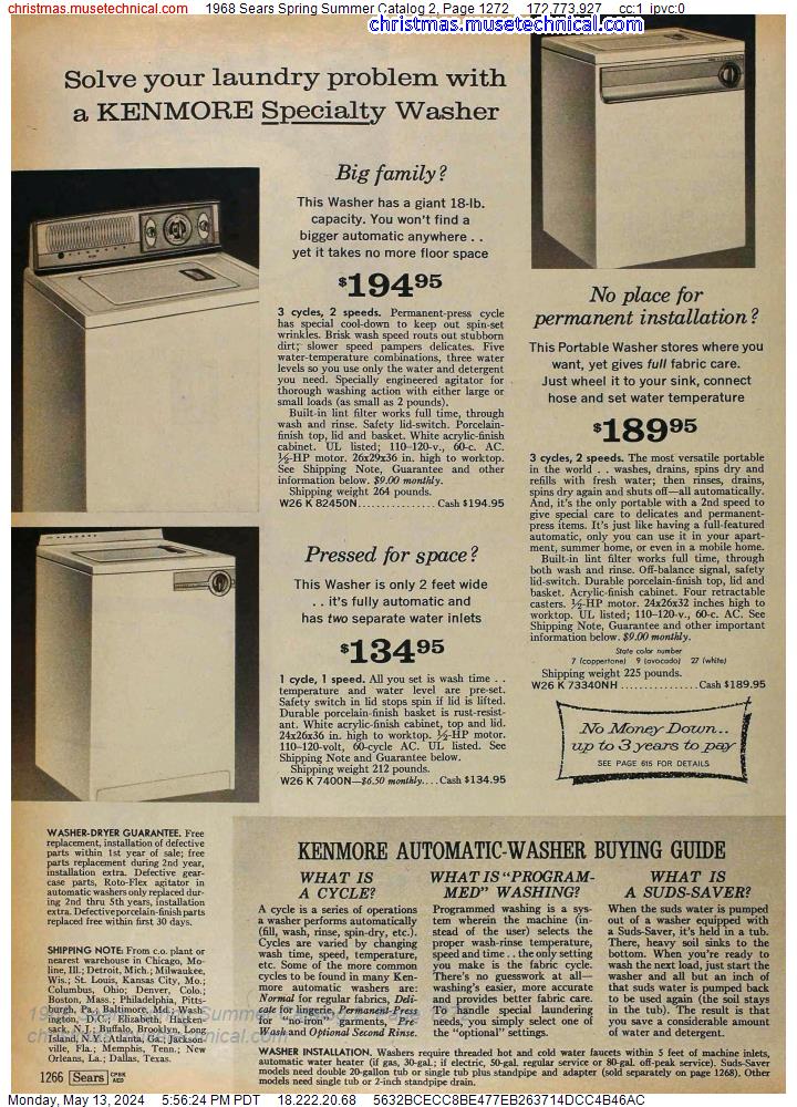 1968 Sears Spring Summer Catalog 2, Page 1272