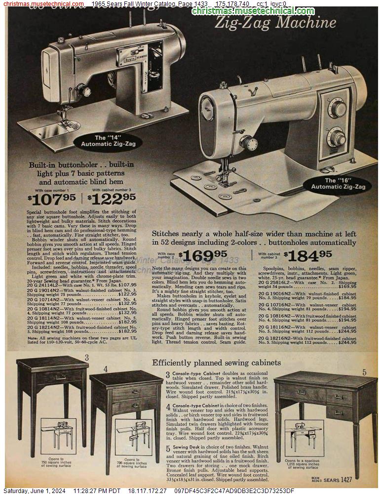1965 Sears Fall Winter Catalog, Page 1433
