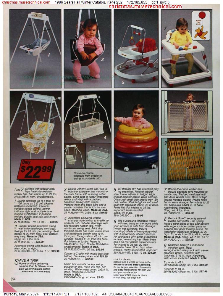 1986 Sears Fall Winter Catalog, Page 252