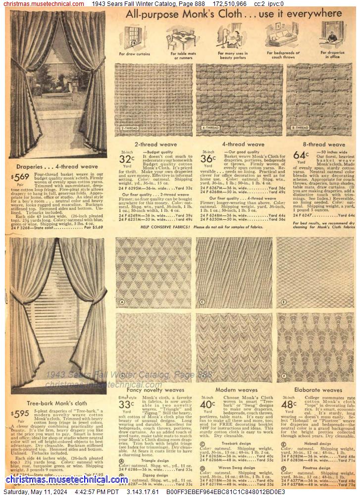 1943 Sears Fall Winter Catalog, Page 888