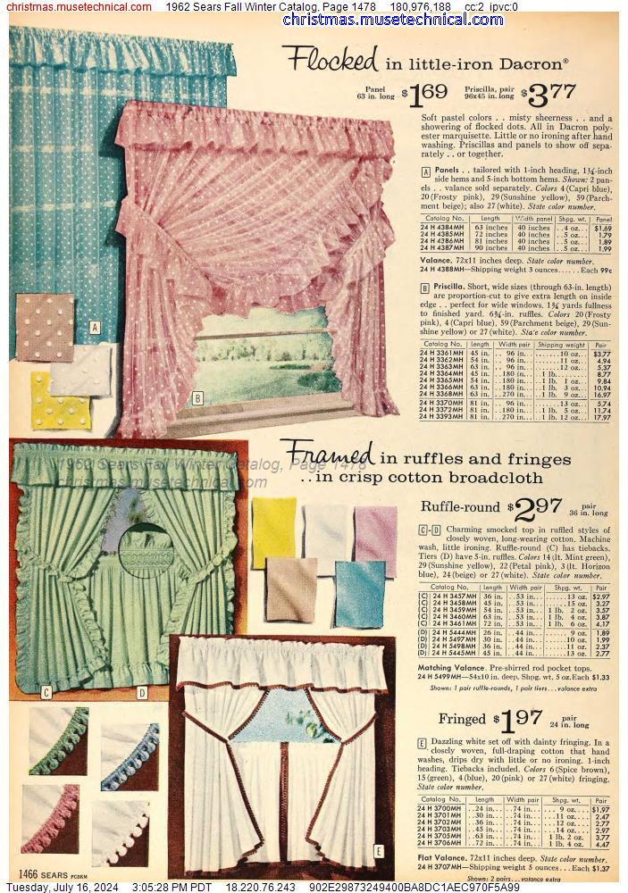 1962 Sears Fall Winter Catalog, Page 1478