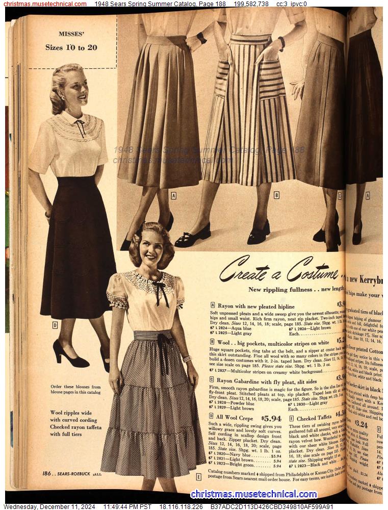 1948 Sears Spring Summer Catalog, Page 188