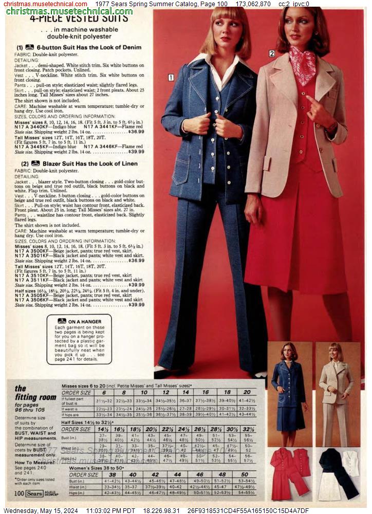 1977 Sears Spring Summer Catalog, Page 100