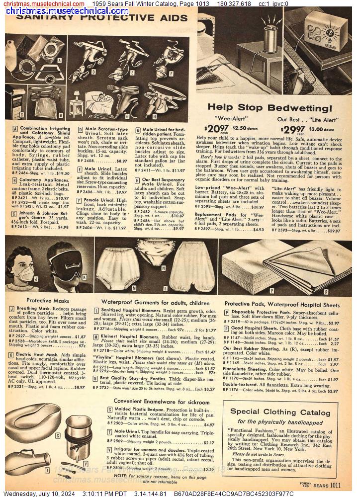 1959 Sears Fall Winter Catalog, Page 1013