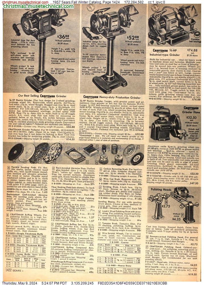 1957 Sears Fall Winter Catalog, Page 1424