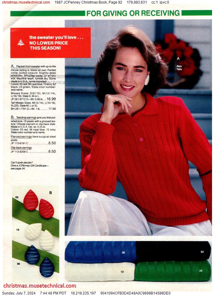 1987 JCPenney Christmas Book, Page 92