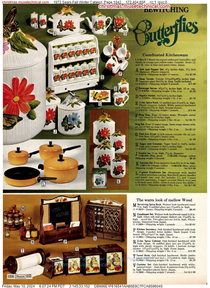 1972 Sears Fall Winter Catalog, Page 1042