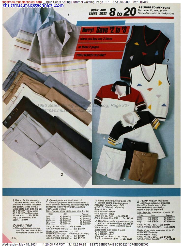 1986 Sears Spring Summer Catalog, Page 327
