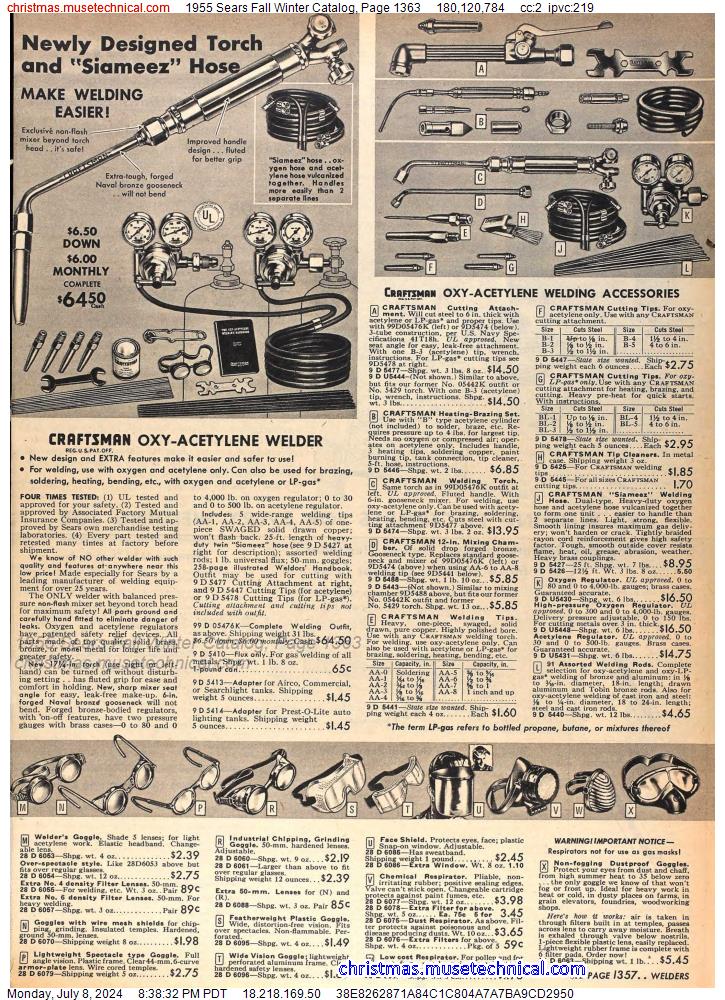 1955 Sears Fall Winter Catalog, Page 1363