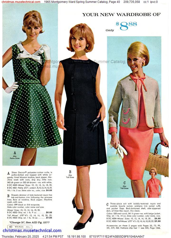 1965 Montgomery Ward Spring Summer Catalog, Page 40